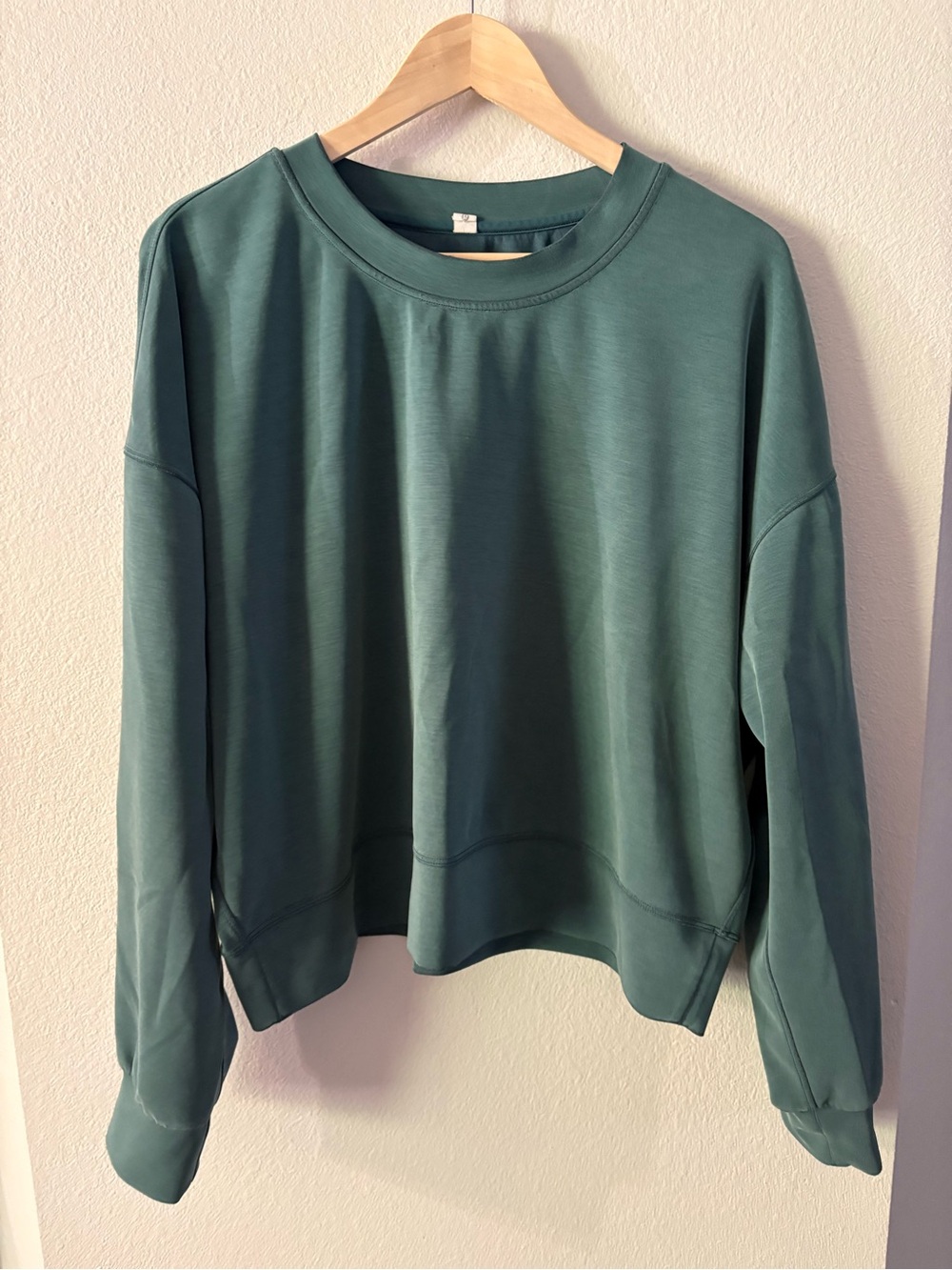 Lululemon Softstream Perfectly Oversized Cropped Crew Sweatshirt Teal 12